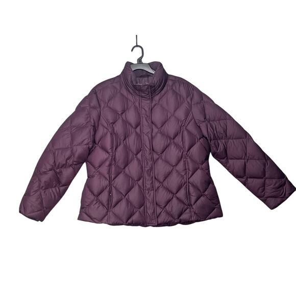 Eddie Bauer Premium Goose Down Quilter Puffer Jacket Purple Sz XXL 700 Fill - Picture 2 of 11